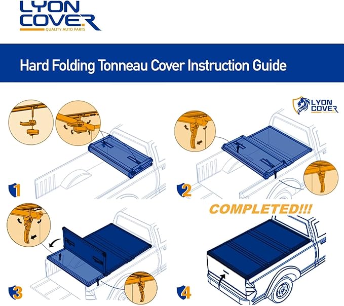 Lyon Cover 6.6ft / 79" Hard Tri-Fold Truck Cover Compatible with 2019-2026 Chevy Silverado/GMC Sierra 1500 Tonneau Cover | Not for CarbonPro Bed