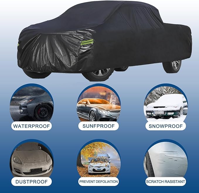 Truck Cover Waterproof Custom Fit Ford Ranger (1998-2025), 7 Layers Heavyweight Pickup Car Cover Outdoor Indoor Sun UV Rain Snow Wind Protection.
