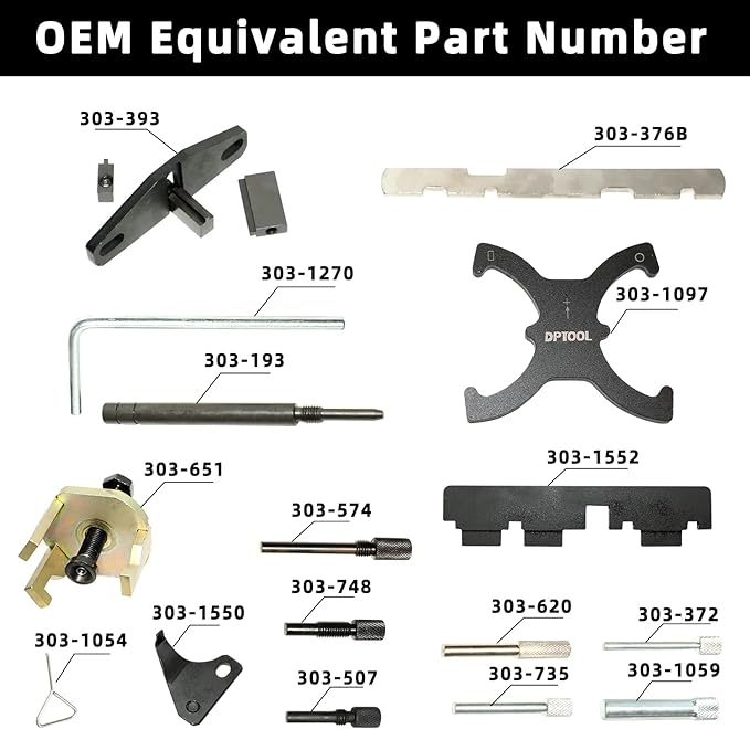 DPTOOL Engine Timing Kit Compatible with Ford Mazda Camshaft Flywheel Locking Tools 1.4 1.6 1.8 2.0 Di/TDCi/TDDi ECOBOOST 1.6 Ti-VCT 1.5/1.6 VVT 2.3L 2.5L Cam Holding Tool 303-1097 303-1550 303-1556
