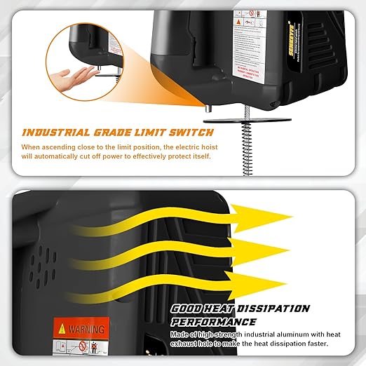 Power Electric Portable Hoist Winch 1540LBS, 3 in 1 Electric Cable Hoist 110V 25 FT with Lifting Strap, Electric Hoist Lift Ceiling Winch for Lifting Towing