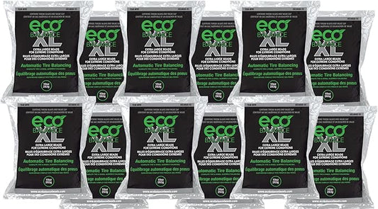 ECO Balance 10-ECOXL12 ECO XL Extreme Condition Tire/Wheel Balancing Beads - Off-Road Vehicles, Light Duty Truck Tires, (12) 10oz Balance Bead Bags, (12) Valve Caps