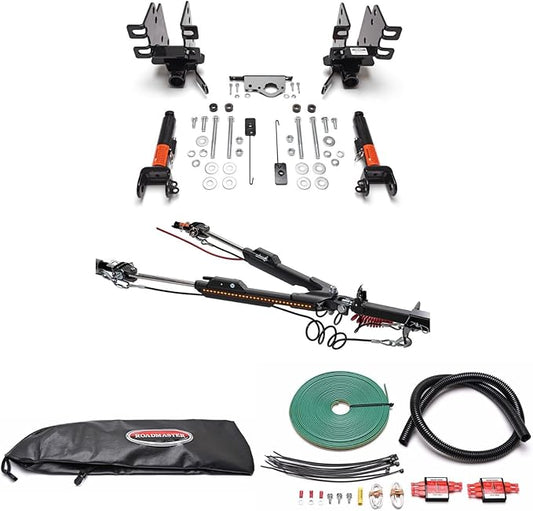 Roadmaster Nighthawk Tow Bar & Baseplate Combo with Wiring Kit for LED Bulbs Compatible with 2018-2025 Jeep Wrangler JL with LED Taillights | Includes Decal