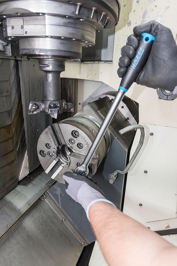 Hazet HiPer 916HPL Fine-Tooth Reversible Ratchet 1/2 Inch Square Extremely Load 1000 Nm Fine-Toothed 90 Teeth 4° Actuation Angle Extra Long 415 mm