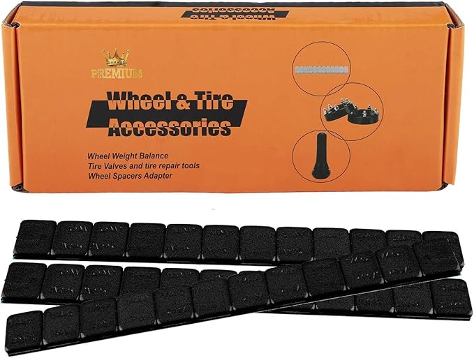 1/4 Oz Black Adhesive Backed Wheel Weights, Stick on Wheel Weights for Cars, Trucks, SUVs, Motorcycles, Low Profile (72 Oz Pack)