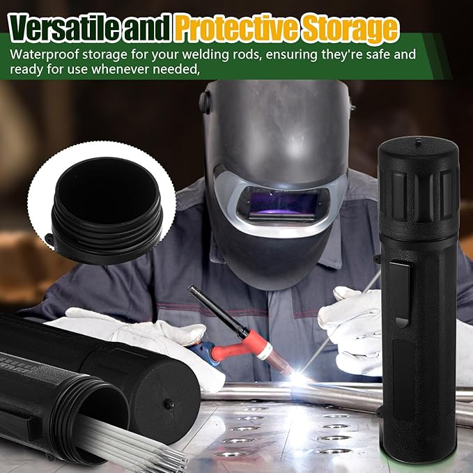 Zonon 4 Pcs Electrode Rod Storage Tube 14 Inch Airproof and Waterproof Welding Rod Holder for Canister(Black)
