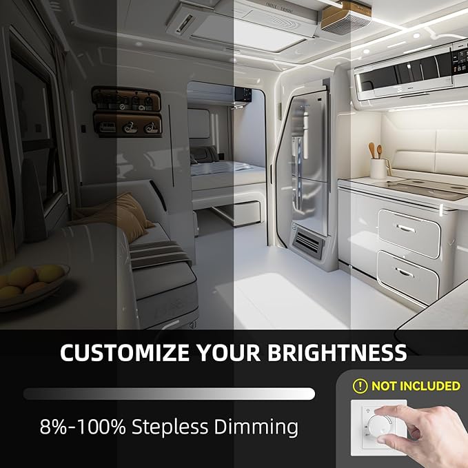 RV Ceiling Recessed Light 12V, LED RV Puck Light, Ultra-Thin RV Lights Interior,High Brightness for Camper Van Truck Motorhome Boat Sailboat Roof Under Cabinet Lightin