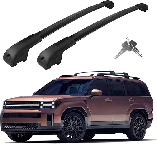 Roof Rack Cross Bars Compatible with Hyundai Santa Fe 2024-2026, Adjustable Aluminum Heavy Duty 300 LBS Anti-Theft Lock Cargo Carrier Rooftop Crossbar Accessories for Bike, Basket, Snowboard, Luggage