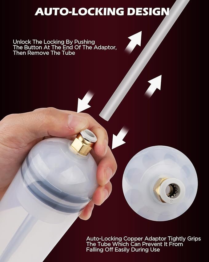 200CC Automotive Fluid Extractor Syringe Pump with Long Hose and Extension Tubes, Oil Extractor Fluid Pump Oil Evacuator and Dispenser Pump for Engine Oil, ATF, Coolant, Brake & Power Steering Fluids