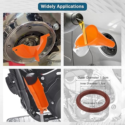 Oil Change Kit Fit for Harley, Oil Filter Cap Wrench, Crankcase Fill Funnel, Drip Free Oil Filter, Primary Case Oil Funnel, 50PCS Drain Plug O-Ring, Motorcycle Accessories Tool Fit for Harley Davidson