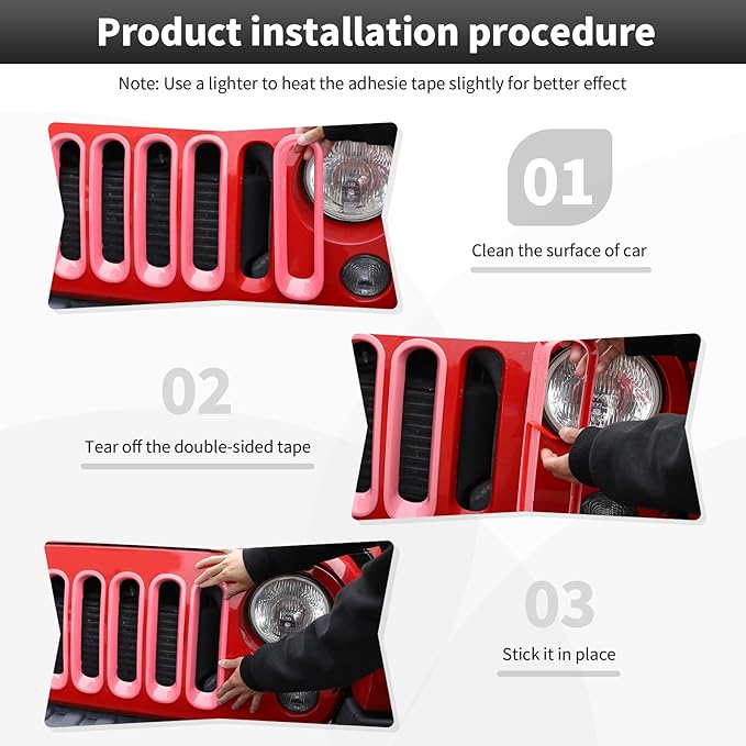 JK Grill Inserts Front Grille Mesh no Mesh Cover Guard for Jeep Wrangler JK 2007-2017 Clip-on Grille Accessories