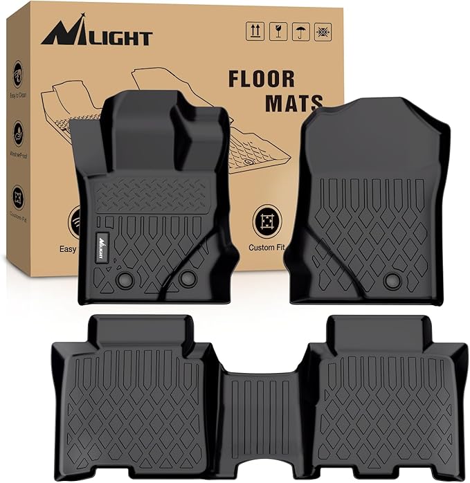 Nilight TPE Floor Mats for Ford Bronco 4 Door 2021 2022 2023 2024 2025,All Weather Custom Fit Heavy Duty Floor Liners