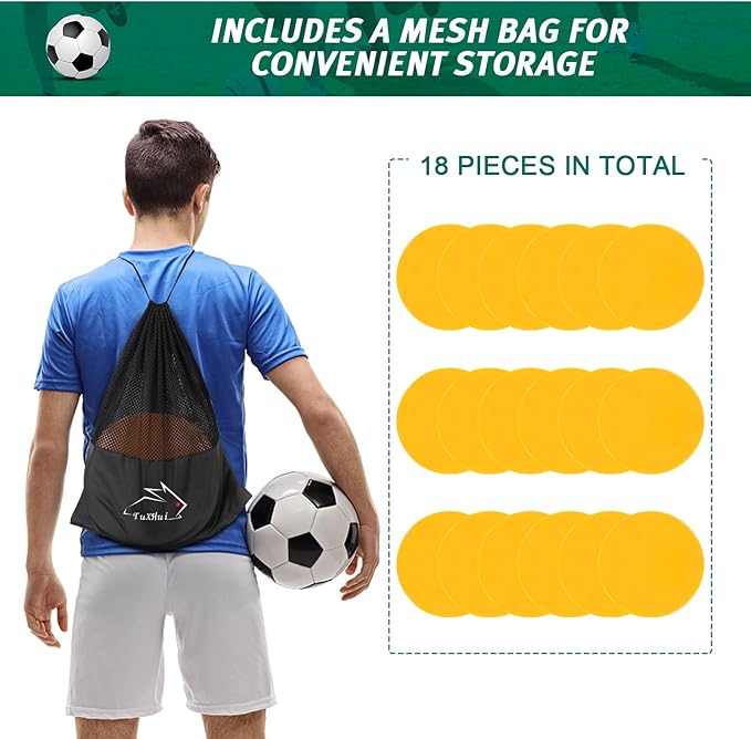 Spot Markers Rubber Floor Dots 9inch Non Slip Agility Dots Flat Cones for Kids Sports Soccer Basketball Training, Gym Training, Preschool Kindergarten Classroom