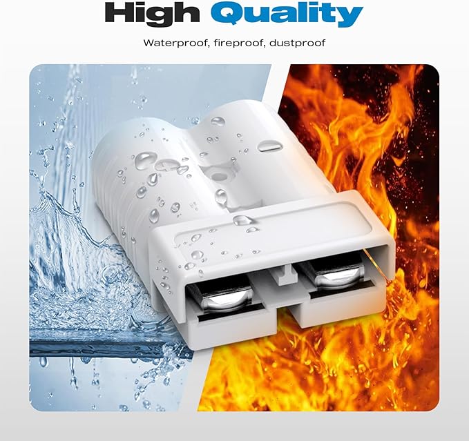 Anderson Connector, 350Amp Battery Quick Disconnect 2/0AWG 600V Heavy-Duty Winch Wiring Kit for Towing (4Pack) - Gray