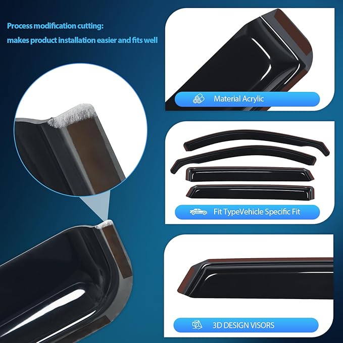 Nilight Window Rain Guards for Mazda CX-5 2017 2018 2019 2020 2021 2022 2023 2024 2025 Window Deflectors, Vent Window Visors-4 Pieces