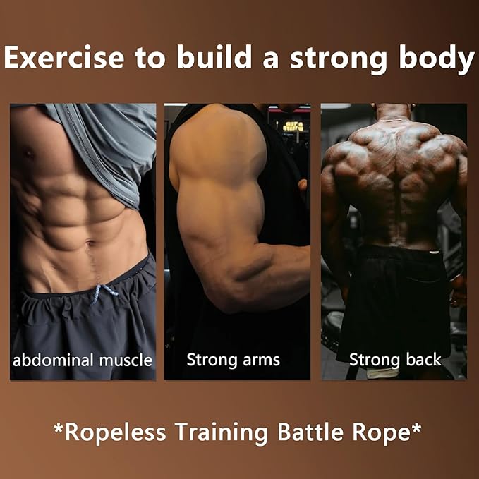 3 in 1 Ropeless Battle Ropes for Home Grm,Portable HIIT Workout Rope for Working Out, Weighted Exercise Battle Ropes for Low-Impact Cardio Training（2 pcs