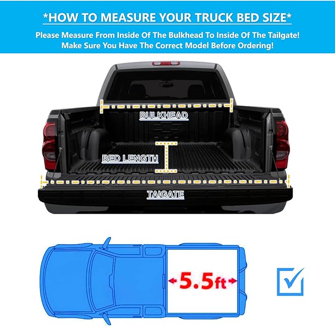 Mamoru Soft Roll Up Vinyl Tonneau Cover Compatible for 2004-2014 F-150 | 2006-2014 Lincoln Mark LT 5.5ft Bed Cover | Fleetside