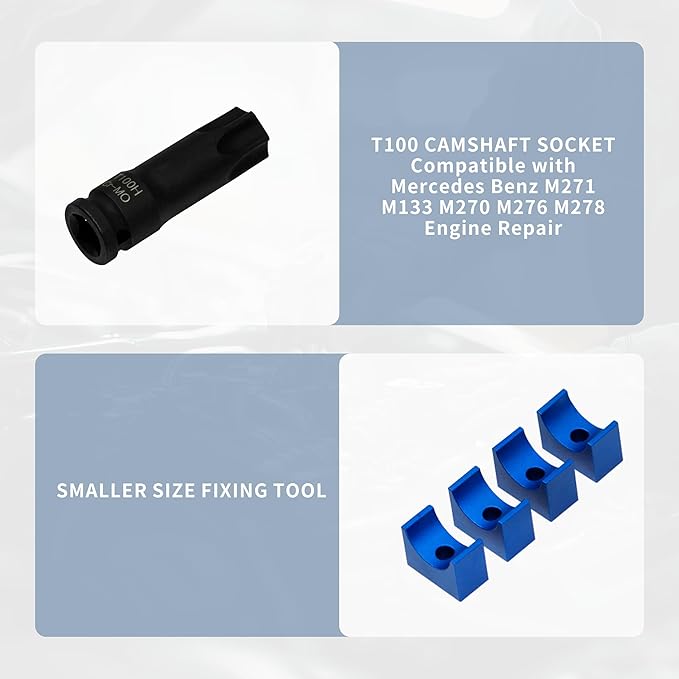 17PCS Engine Timing Tool Kit with Fuel Injector Remover Installer Tool, Compatible with Mercedes Benz M133 M264 M270 M274, Camshaft Locking Alignment Timing Tools Set