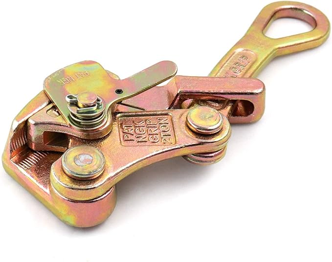 QWORK 2 T Cable Grip Wire Grip Steel Rope Jaw Puller for Wire Rope, Pulling 4408 Lbs