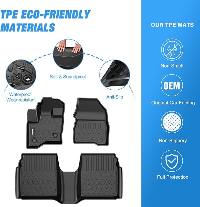 Nilight Floor Mats for Ford Flex 2009 2010 2011 2012 2013 2014 2015 2016 2017 2018 2019 All Weather Custom Fit Heavy Duty Floor Liners