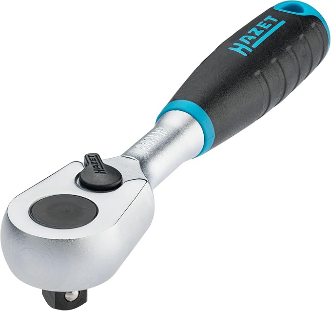 HAZET 863HP Hiper Fine-Tooth Reversible Ratchet 1/4 Inch, 4.57 Inches/116mm Length, 4 Degree Operating Angle, 120 Nm Torque, Ergonomic Reversible Lever, Corrosion-Resistant