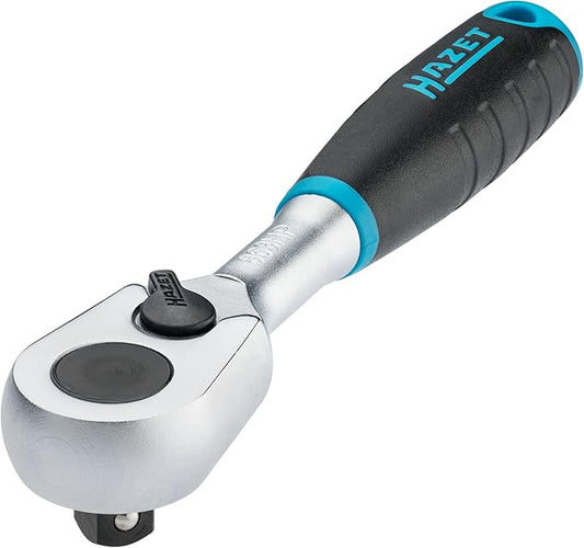 HAZET 863HP Hiper Fine-Tooth Reversible Ratchet 1/4 Inch, 4.57 Inches/116mm Length, 4 Degree Operating Angle, 120 Nm Torque, Ergonomic Reversible Lever, Corrosion-Resistant