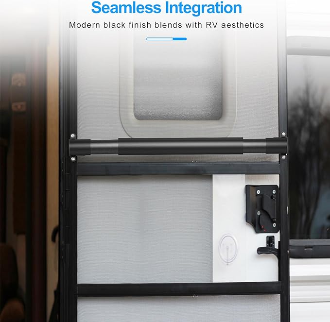 RV Screen Door Crossbar Handle Adjustable Anti-Slip Aluminum Grip Sturdy Safety Bar for Campers Travel Trailers Motorhomes