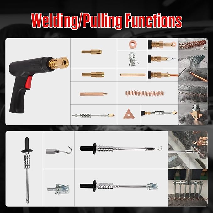 PLAYOCCAR Spot Welder Dent Puller Machine,220V 3500W Stud Welding Machine for Car Body Dent Repair Kit with Auto/Manual Welding & 6 Welding Modes.