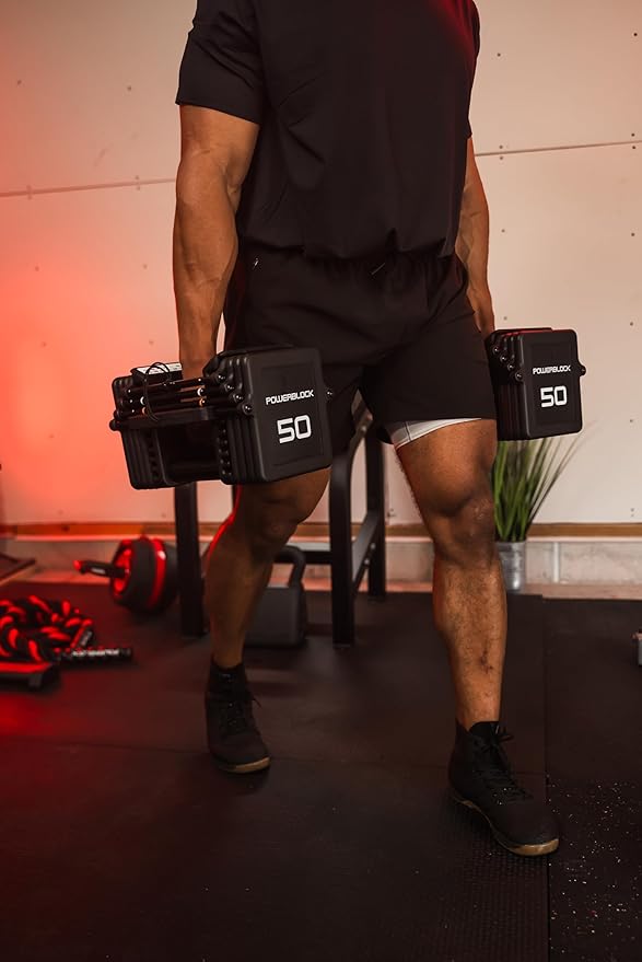 PowerBlock Pro 100 Adjustable Dumbbell, Sold As A Single Unit 5-100 lb Dumbbell – Durable Steel Build, Innovative Workout Equipment, Strength Training