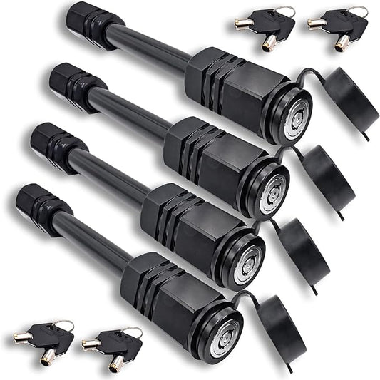 Vehiclex Hitch Pin Locks for 2" Trailer Receivers (4 Keyed Alike) - 5/8" Pins for Class III, IV - Defends Against Dust, Mud, and Thieves