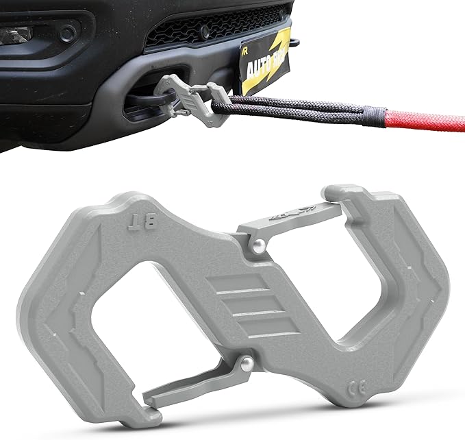 3/8" S Tow Hook, G80 Steel Quick Winch Shackle 33,000Lbs Break Strength, Heavy Duty Off-Road Recovery Connect Hook for SUV, Truck, Trailer & Towing Applications, Gray