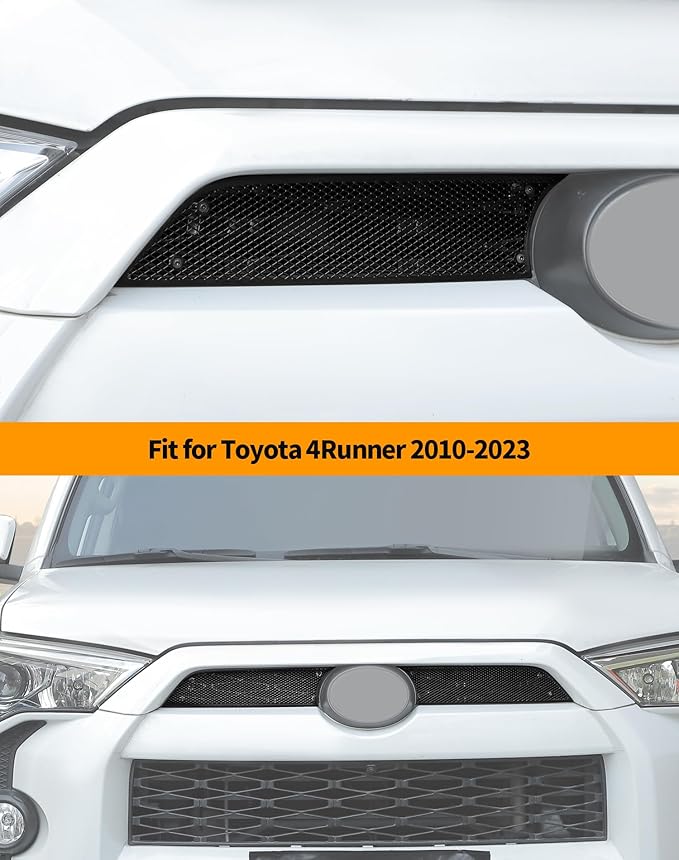Hoolcar Front Grill Mesh Insert Compatible with Toyota 4Runner 2010-2023 Center Grille Protector Insert Air Vent Cover Guard Replacement Exterior Accessories, Black
