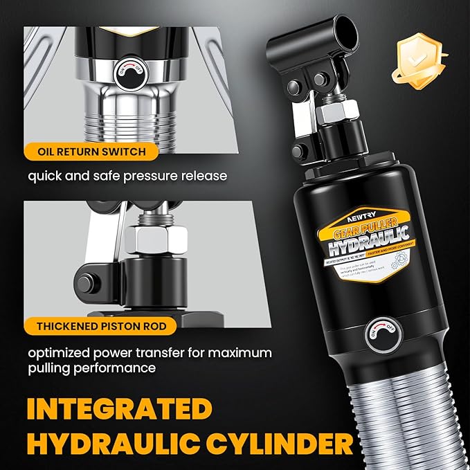 NEWTRY 20 Ton Hydraulic Gear Puller Wheel Bearing Pulling Separator 2 or 3 Adjustable Jaw Puller Vertically & Horizontally, Heavy Duty Mechanical Repair (Black)