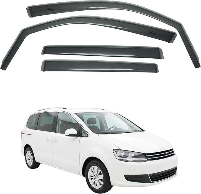 in-Channel Car Window Rain Guard Compatible with VW Sharan fit:2011-2018 4pcs, Taiwan Made Precise & Transparent Car Wind Deflectors No Water Leakage Visors