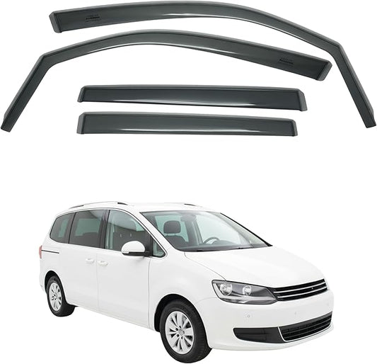 in-Channel Car Window Rain Guard Compatible with VW Sharan fit:2011-2018 4pcs, Taiwan Made Precise & Transparent Car Wind Deflectors No Water Leakage Visors