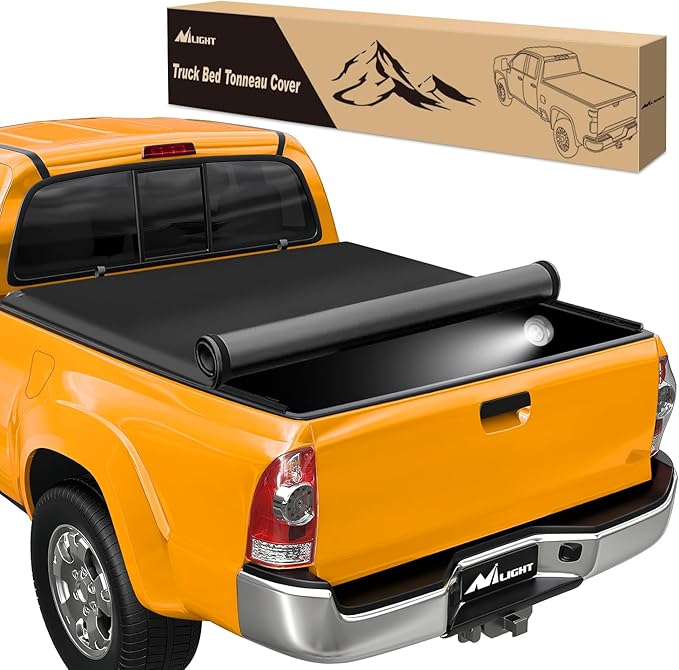 Nilight Soft Roll Up Truck Bed Tonneau Cover Compatible with Toyota Tacoma 2005 2006 2007 2008 2009 2010 2011 2012 2013 2014 2015 5ft