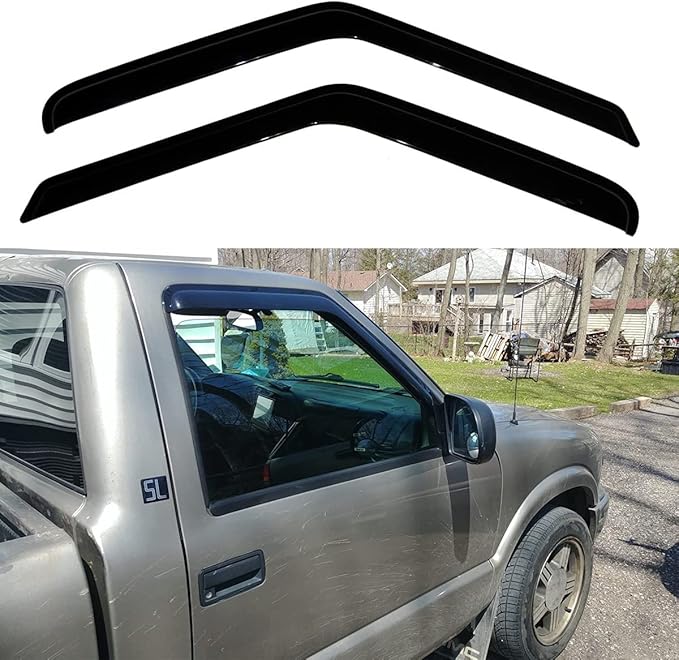 92127 Original Side Window Visor, Outside Mount Style Rain Guard, 2pcs Set Window Shade for 1994-2004 Chevrolet S10/ Sonoma,1995-2005 S10 Blazer/S15 Jimmy,1996-2000 Isuzu Hombre 92127