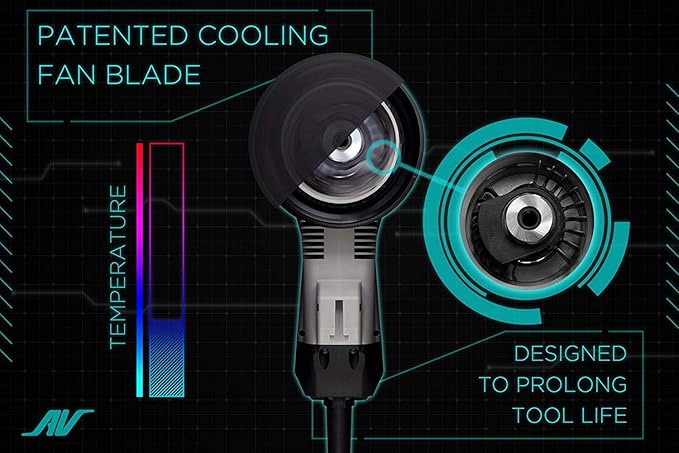 AirVANTAGE 5" Palm-Style, 2nd Generation Industrial Advanced Electric Sander Central-Vacuum with Low-Profile Pad (3/32- Hook & Loop)