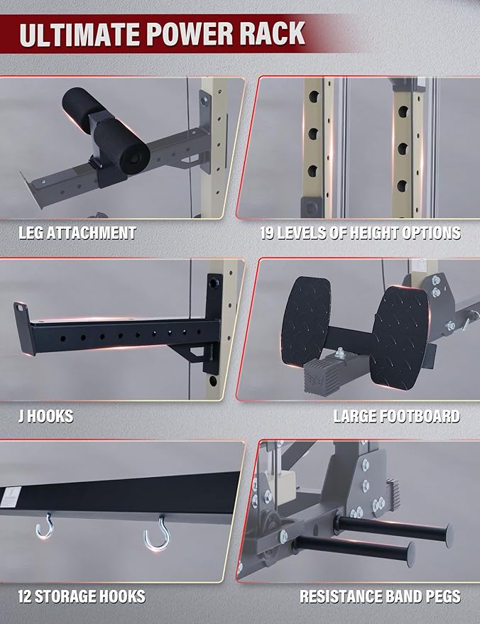 Major Fitness Drone3 Smith Machine – All-in-One Home Gym Squat Rack with Weight Bar, Cable Crossover Machine – Heavy-Duty Fitness Equipment for Strength Training and Full-Body Workouts