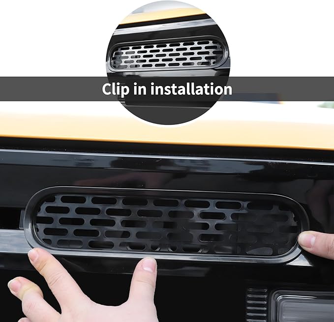 Front Grill Mesh Grille Inserts Cover Frame Trims Kit 6Pcs Fit for Ford Bronco 2021-2024 2/4 Door Exterior Accessories (Black)