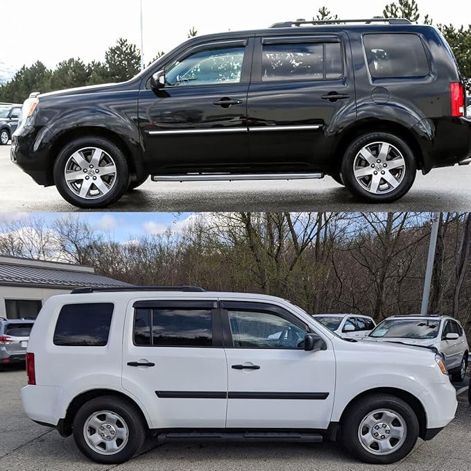 Original 4pcs Rain Guards Set, Outside Mount Window Deflectors, Good Looking Side Window Visors Compatible with 2009-2015 Pilot |94084|