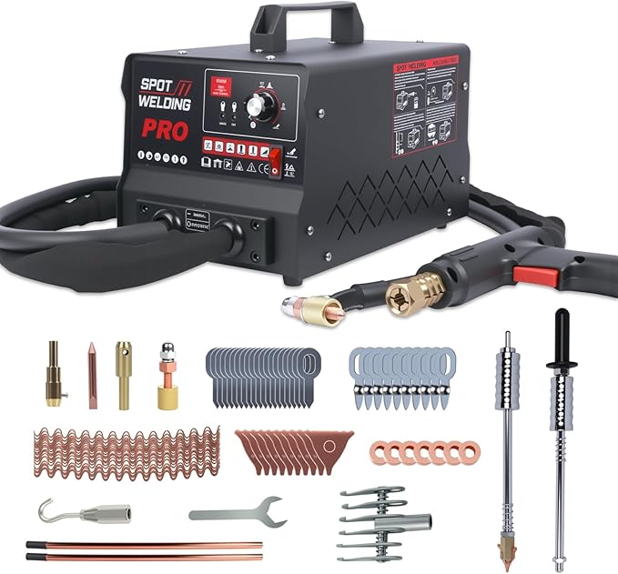PLAYOCCAR Spot Welder Dent Puller Machine,110V 3500W Dent Remover Tool Car Body Repair Kit with Auto/Manual Welding & 6 Welding Modes.
