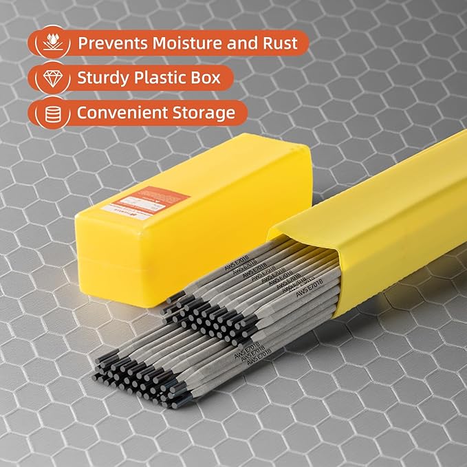 E7018 Welding Rods 3/32" 2.2LB - Carbon Steel Stick Electrodes with Low Spatter & Easy Slag Removal for ARC Welding, Home Repair, Construction