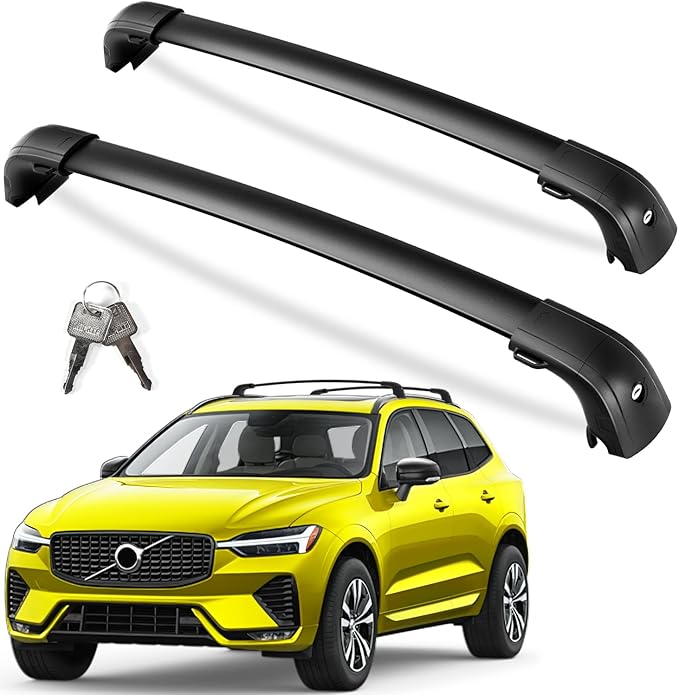 KINGGERI 220lbs Lockable Roof Rack Cross Bars Compatible with Volvo XC60 XC-60 2018-2026, Heavy Duty Anti-Theft Aluminum Roof Rails Crossbars Rooftop Accessories Luggage Racks Carrier