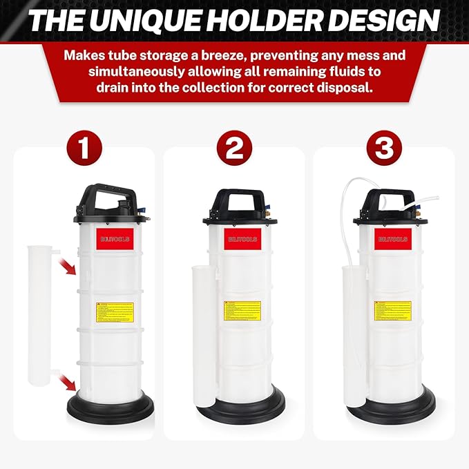 BILITOOLS 9L Vacuum Oil Pump Extractor Air Operated Automotive Oil Change Tool Large Capacity 2.4 Gallon Pneumatic Engine Dipstick Fluid Extractor for Boat Marine Jetski ect.
