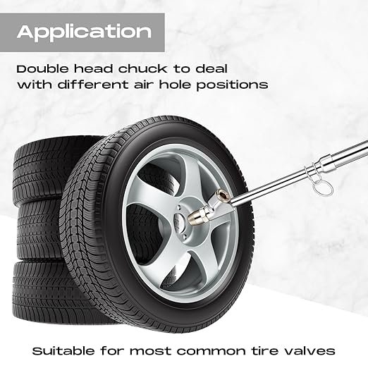 Tallew 10 Pack Tire Pressure Gauge Silver Heavy Duty Air Pressure Tire Gauge Dual Head Semi Truck Tire Pressure Gauge Range 10-150 Psi, Extended Tube Tire Gauge Suitable for Semi Truck, and Bus