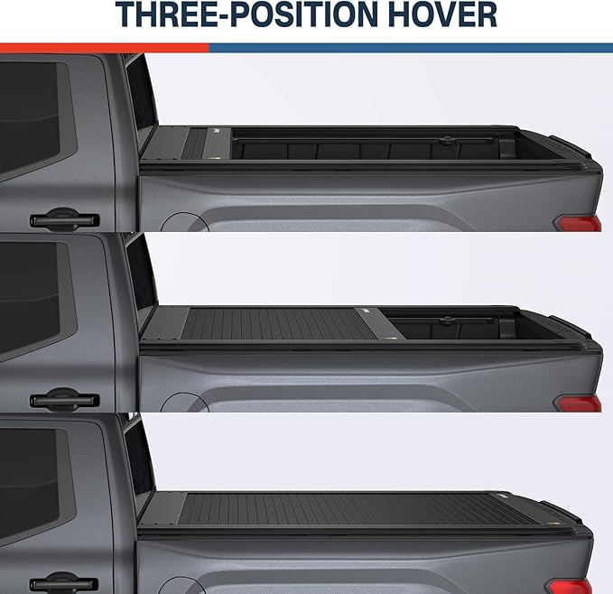 Retractable Hard Tonneau Cover Fits 2014-2025 Toyota Tundra 5.5 FT Truck Bed Spring-Loaded & Dual T-Slot Design | B33 |