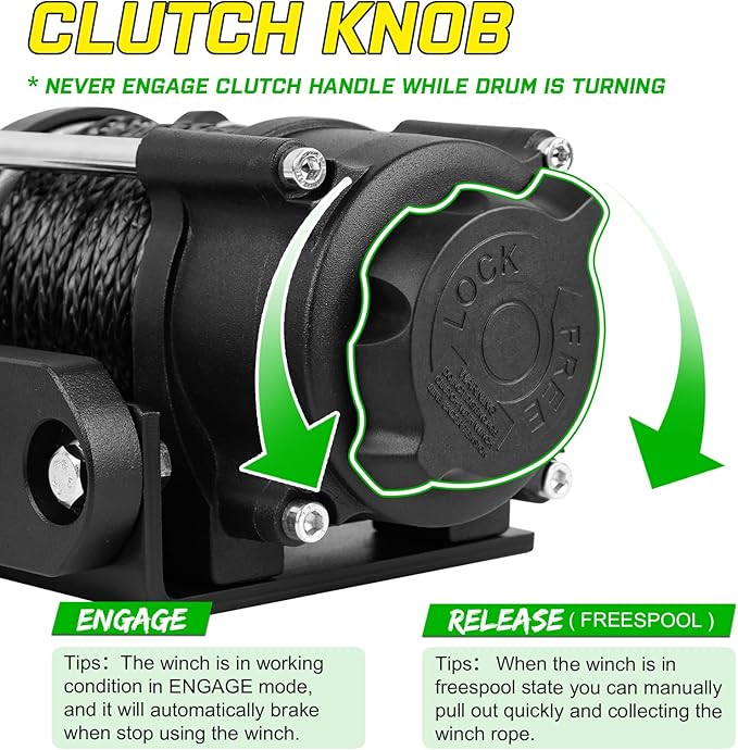 3500lbs ATV/UTV Winch with Synthetic Rope, Electric Boat Trailer Winch 12V, Waterproof Winch with 2 Wireless Remotes &Wired Switch,with Mounting Plate,Pulley,Rope Damper,Aluminium Fairlead