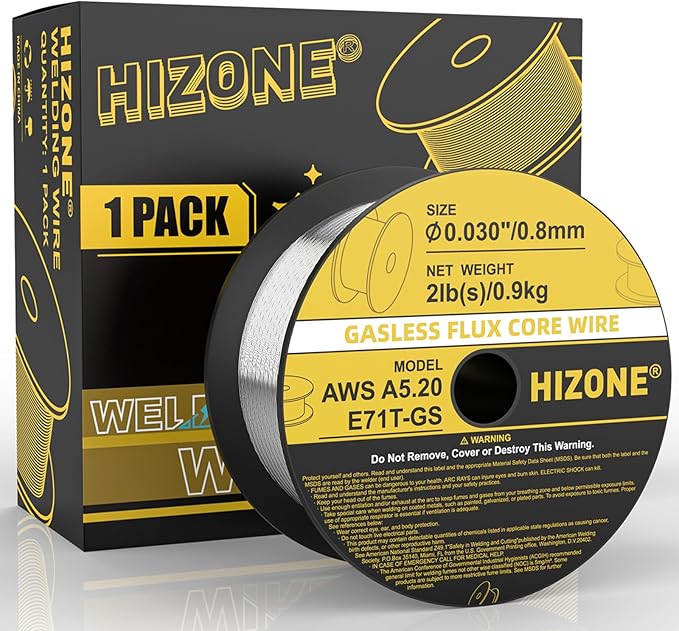 HIZONE Flux Core Welding Wire, E71T-GS .030inch-2lb Gasless Flux-cored MIG Welding Wire, 1-Pack