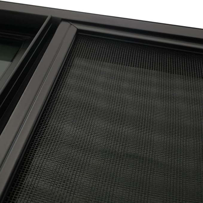 24" W x 20" H RV Window Horizontal Sliding, DOT Certified - Shatterproof Tempered Tinted Glass, with Net Screen and Trim Ring, Teardrop Replacement Trailer Camper Window