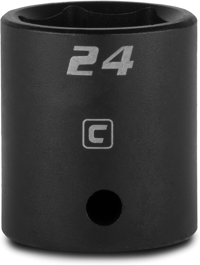 Capri Tools 24 mm Shallow Impact Socket, 1/2-Inch Drive, 6-Point, Metric